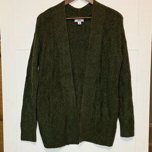 Croft & Barrow Women’s Small Cardigan Sweater Green Long Open Front Soft Cozy